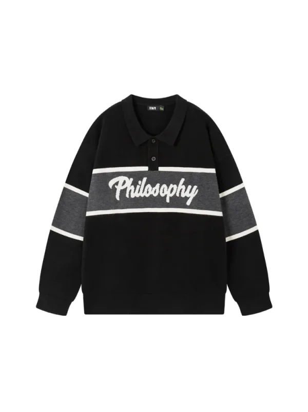 SEMIR Retro Campus Knitted Polo Sweater