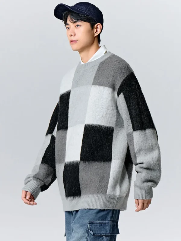 SEMIR Unisex gray and black crew neck sweater
