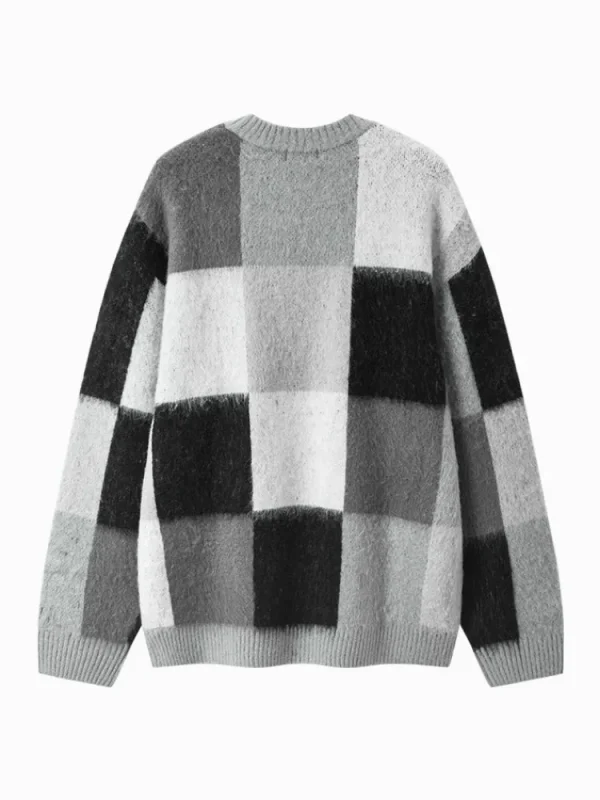 SEMIR Unisex gray and black crew neck sweater