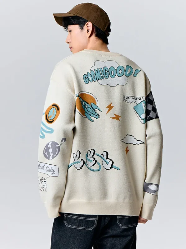SEMIR Unisex white crew neck sweater