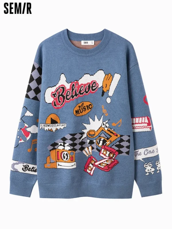 SEMIR Unisex white crew neck sweater