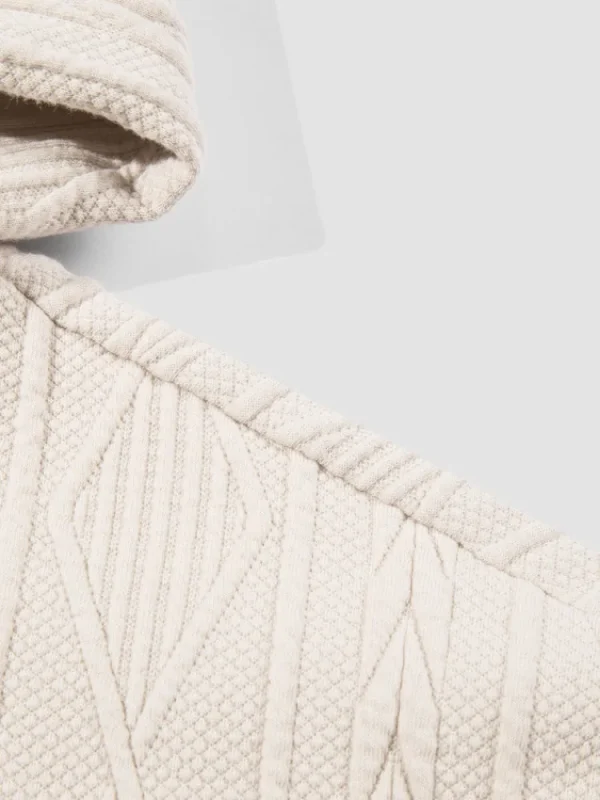 Women SEMIR Unisex's Wool-Like Wire Jacquard Monogram Loose Hooded Sweatshirt