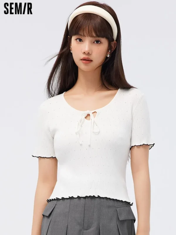 Women SEMIR Women's Beaded Crew-neck Sweater