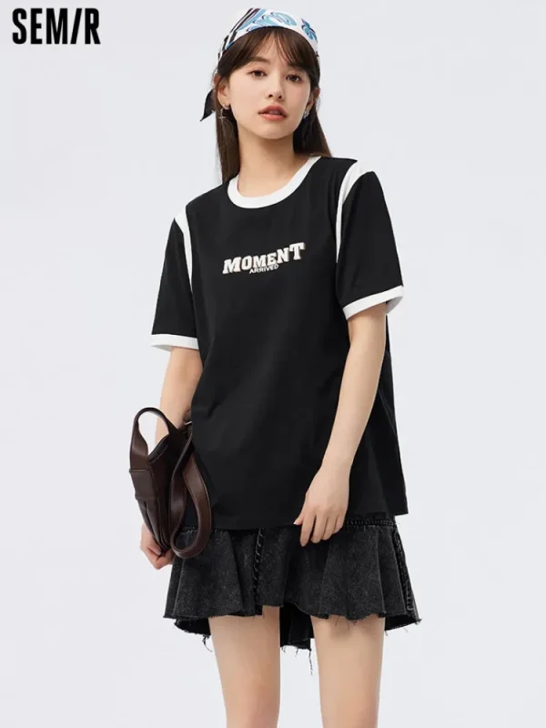 Women SEMIR Women's Breathable Crew-neck Short Sleeves Cotton T-Shirt