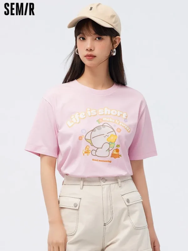 Women SEMIR Women's Cool and Comfortable Round Neck Short Sleeves T-Shirt