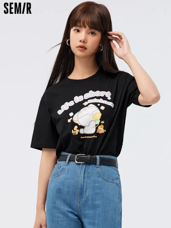 Women SEMIR Women's Cool and Comfortable Round Neck Short Sleeves T-Shirt
