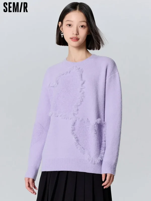 Women SEMIR Women's cream white crew neck sweater