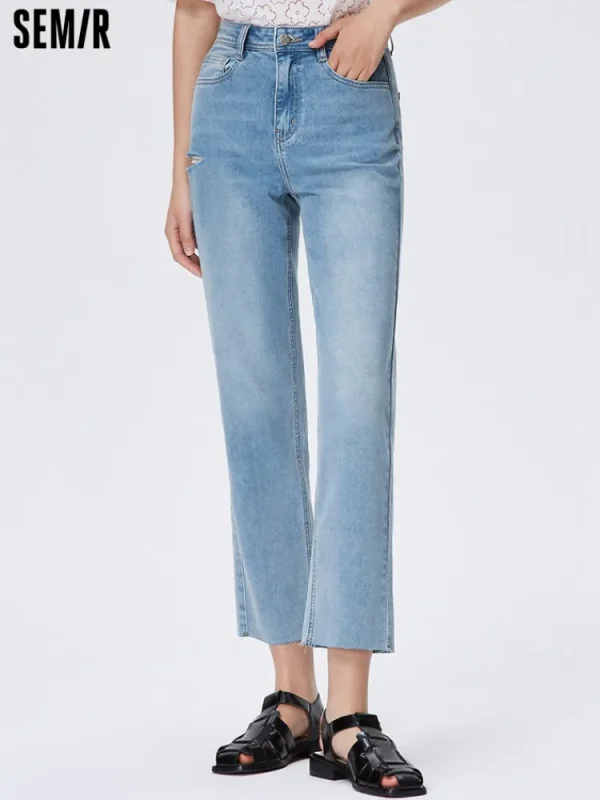 Women SEMIR Women's Denim Comfort Cool Straight Pants