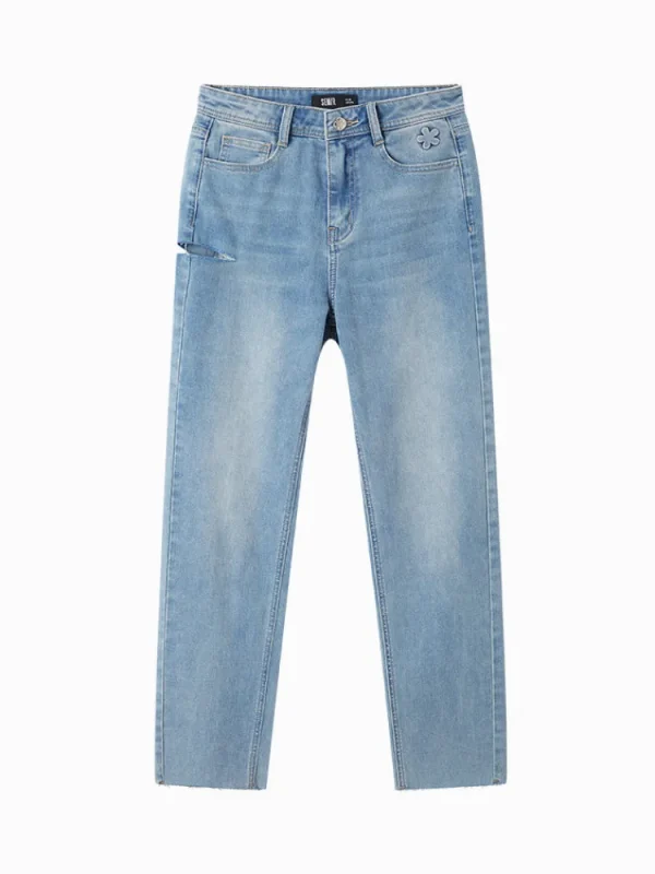 Women SEMIR Women's Denim Comfort Cool Straight Pants