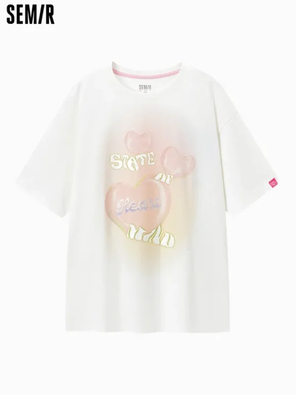Women SEMIR Women's Knitted Comfortable Cool Antibacterial Round Neck Short Sleeves T-Shirt