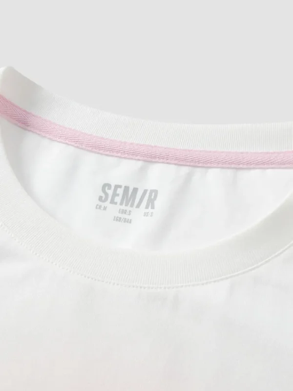Women SEMIR Women's Knitted Comfortable Cool Antibacterial Round Neck Short Sleeves T-Shirt