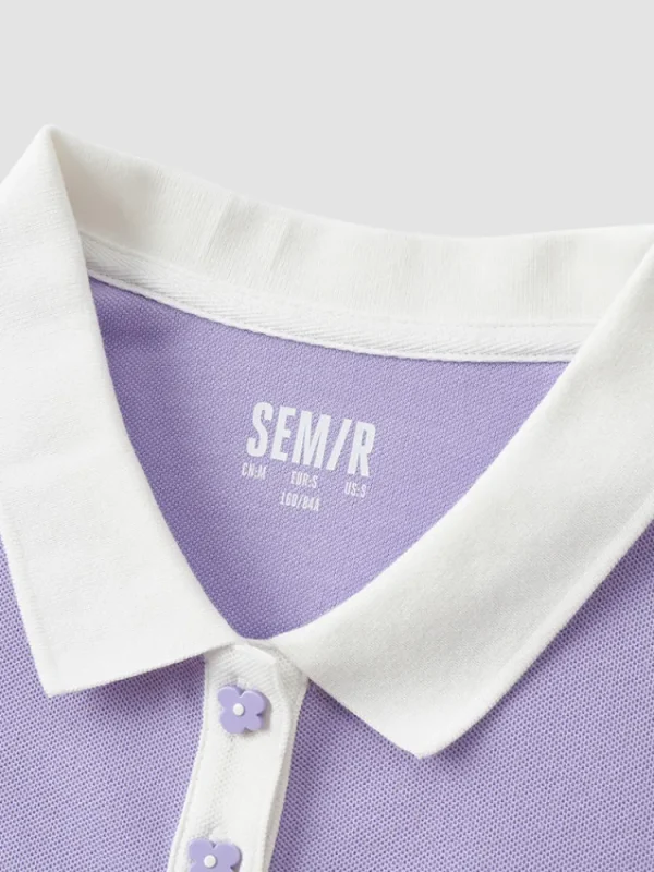 Women SEMIR Women's Knitted Comfortable Cool Antibacterial Short- sleeve Polo