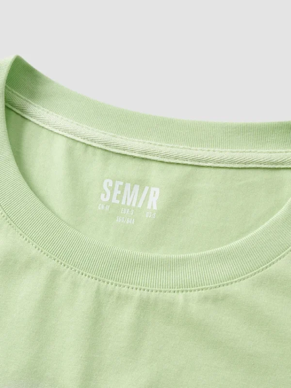 Women SEMIR Women's Knitted Comfortable Cool Antibacterial Round Neck Short Sleeves T-Shirt