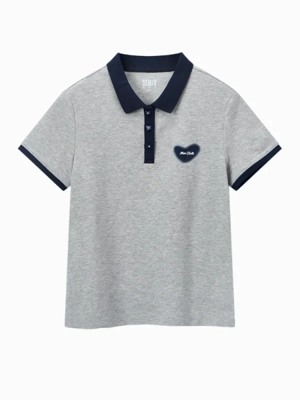 Women SEMIR Women's Knitted Comfortable Cool Antibacterial Short- sleeve Polo