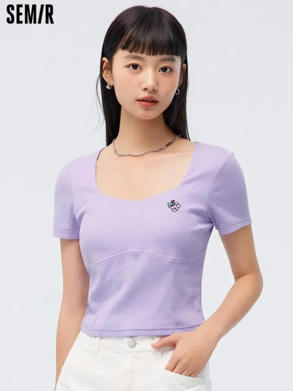 Women SEMIR Women's Knitted Other Short- sleeve T-Shirts