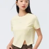 Women SEMIR Women's Knitted Round Neck Short Sleeves T-Shirt