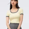 Women SEMIR Women's Knitted Round Neck Short Sleeves T-Shirt
