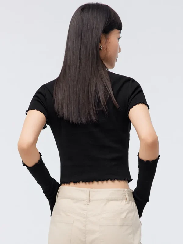 Women SEMIR Women's Knitted Round Neck Short Sleeves T-Shirt