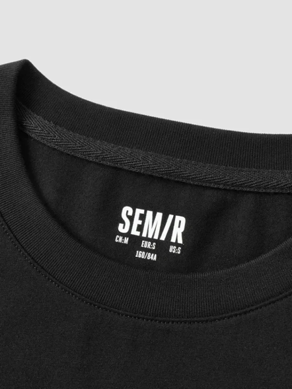 Women SEMIR Women's Knitted Round Neck Short Sleeves T-Shirt