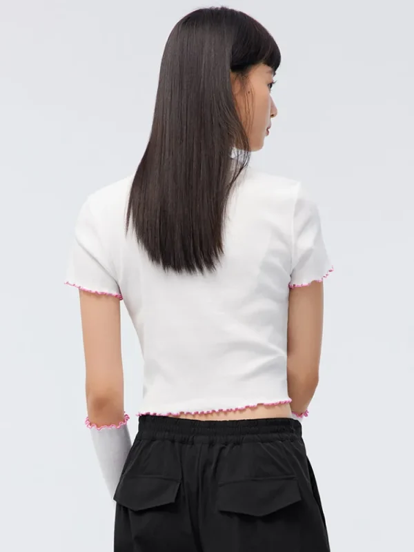 Women SEMIR Women's Knitted Round Neck Short Sleeves T-Shirt