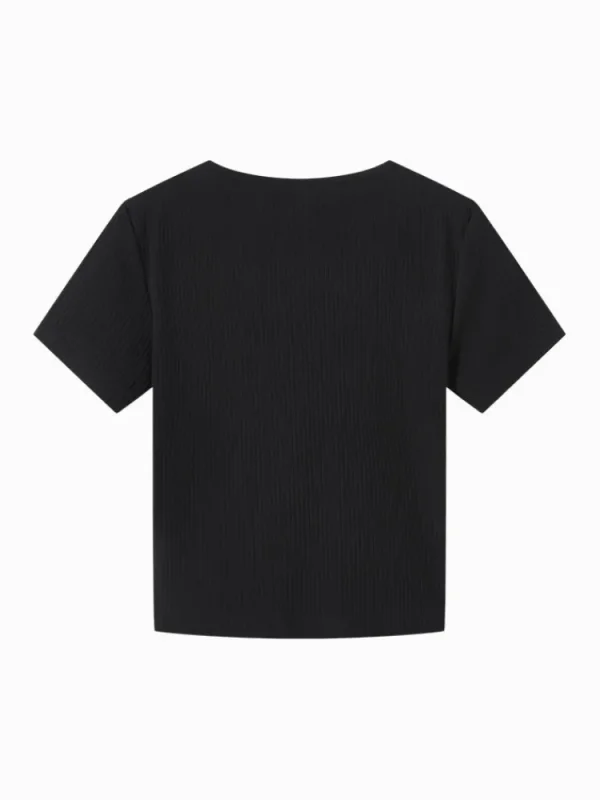 Women SEMIR Women's Knitted Round Neck Short Sleeves T-Shirt