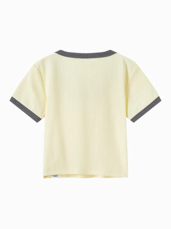 Women SEMIR Women's Knitted Round Neck Short Sleeves T-Shirt