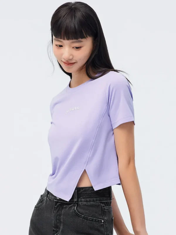 Women SEMIR Women's Knitted Round Neck Short Sleeves T-Shirt