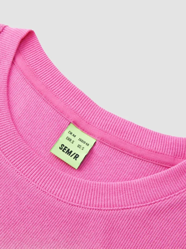 Women SEMIR Women's Knitted Round Neck Short Sleeves T-Shirt