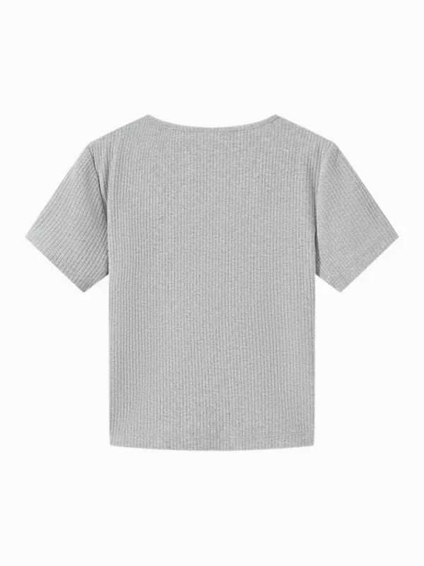 Women SEMIR Women's Knitted Round Neck Short Sleeves T-Shirt