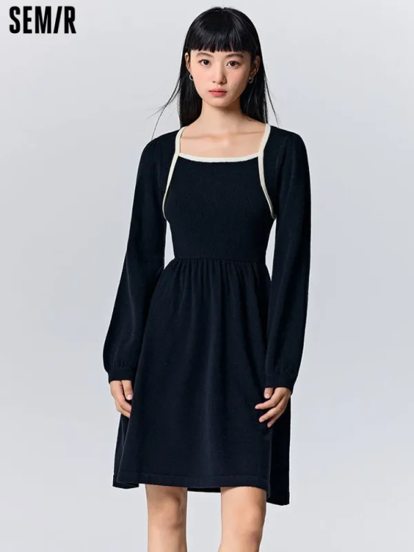 Women SEMIR Women's light khaki wool dress