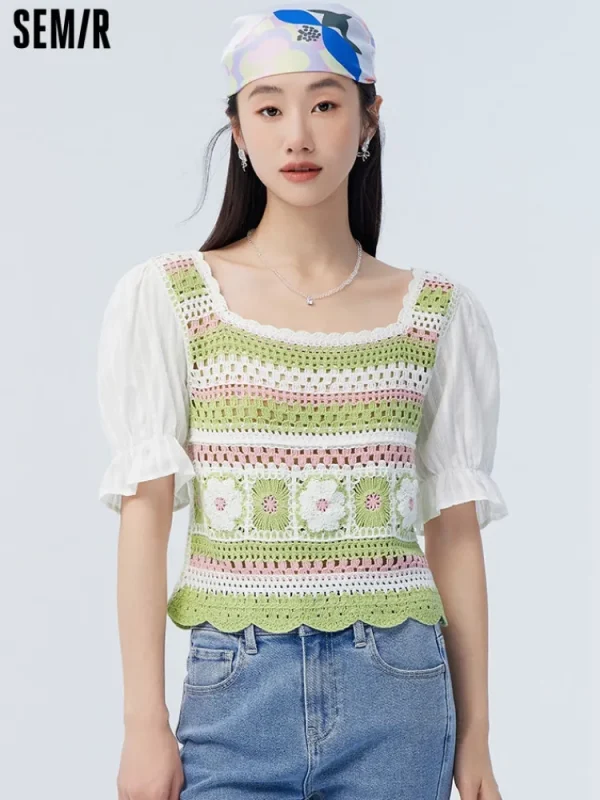 Women SEMIR Women's Slub Crewneck Sweater
