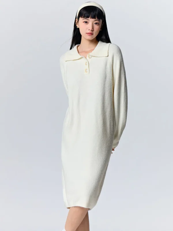 Women SEMIR Women's white woolen dress