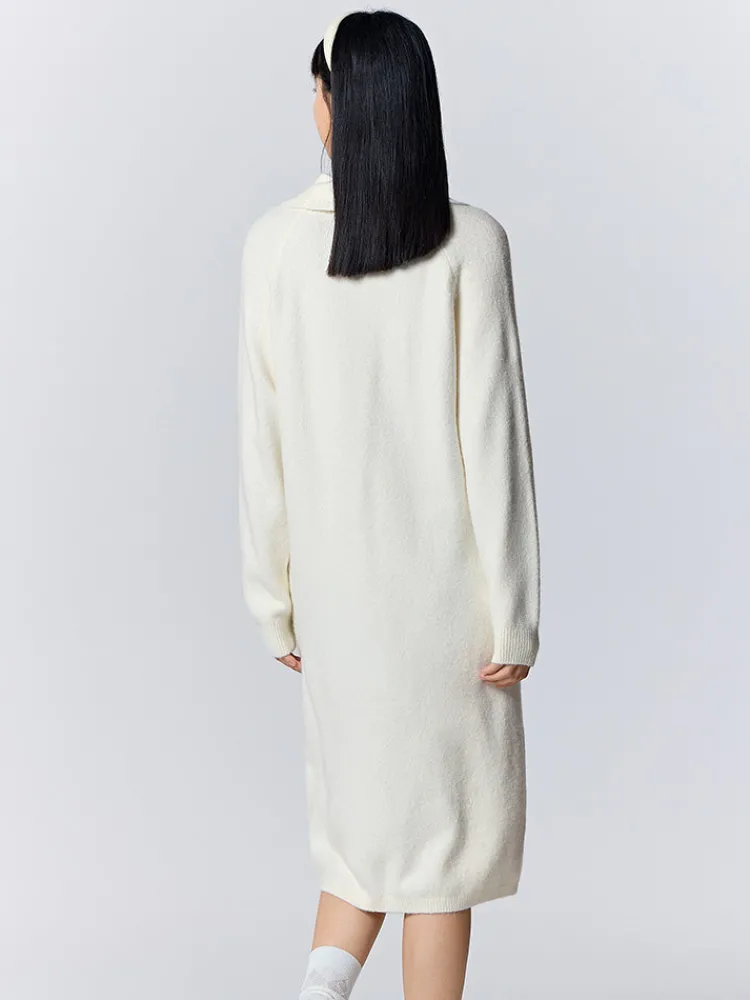 womens_white_woolen_dress_2.webp Women SEMIR Women's white woolen dress