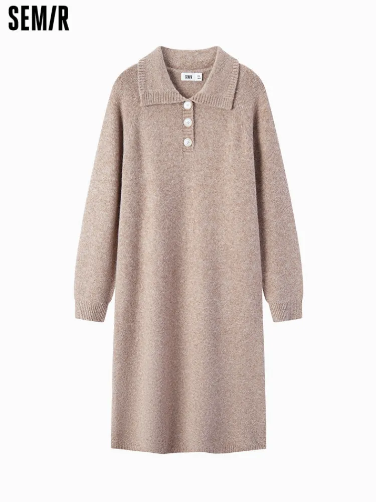 womens_white_woolen_dress_5.webp Women SEMIR Women's white woolen dress